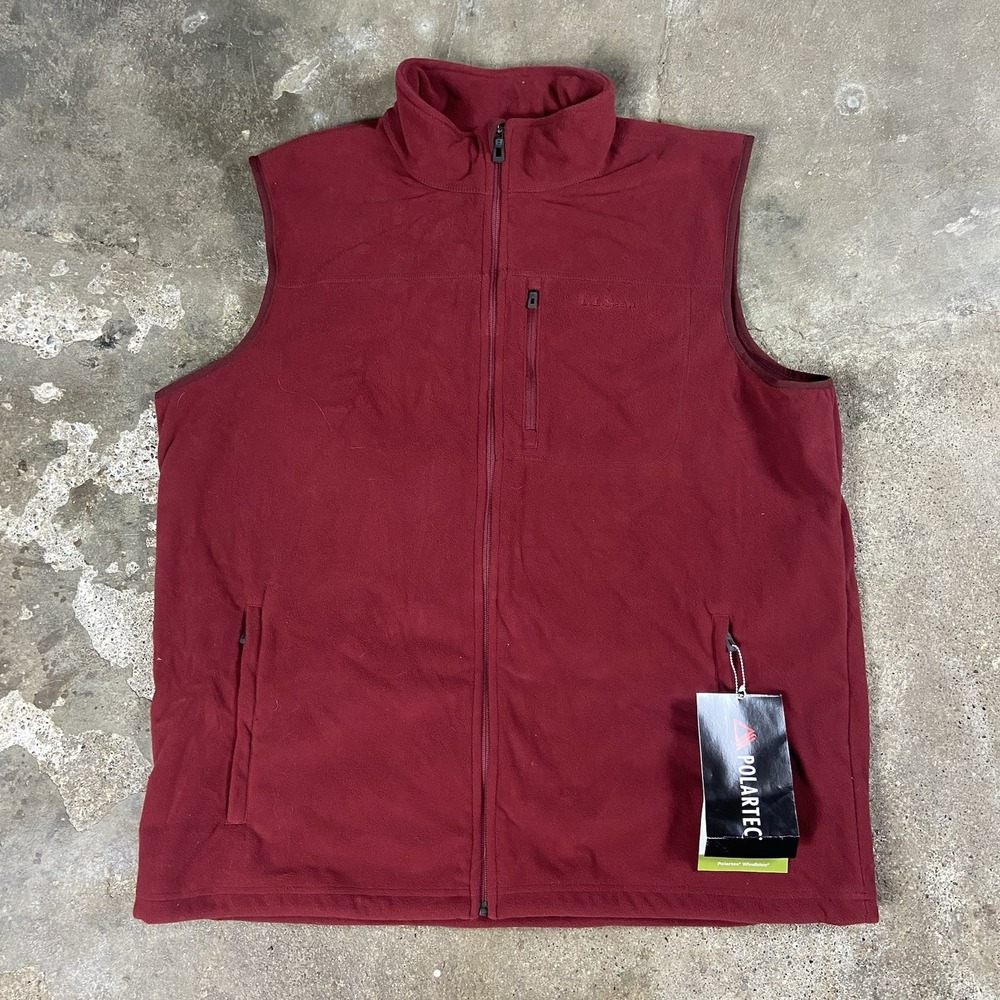 NWT L.L.Bean Polartec Vest‎ Size XL Burgundy  Full Zip Outdoor Performance NEW